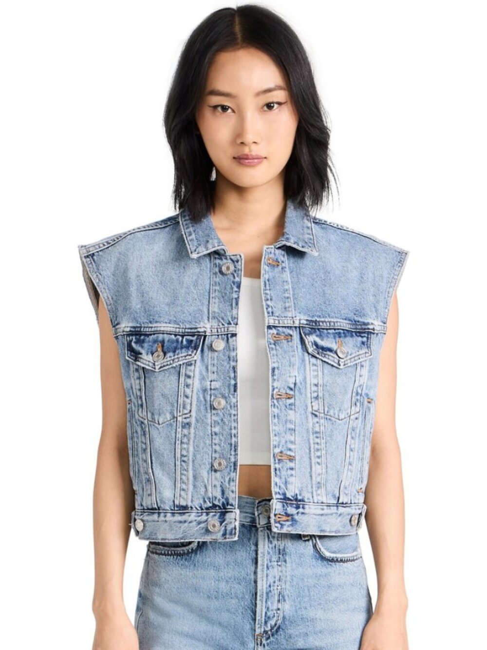 AGOLDE "Charli" Denim Vest in "Immortal", size XS